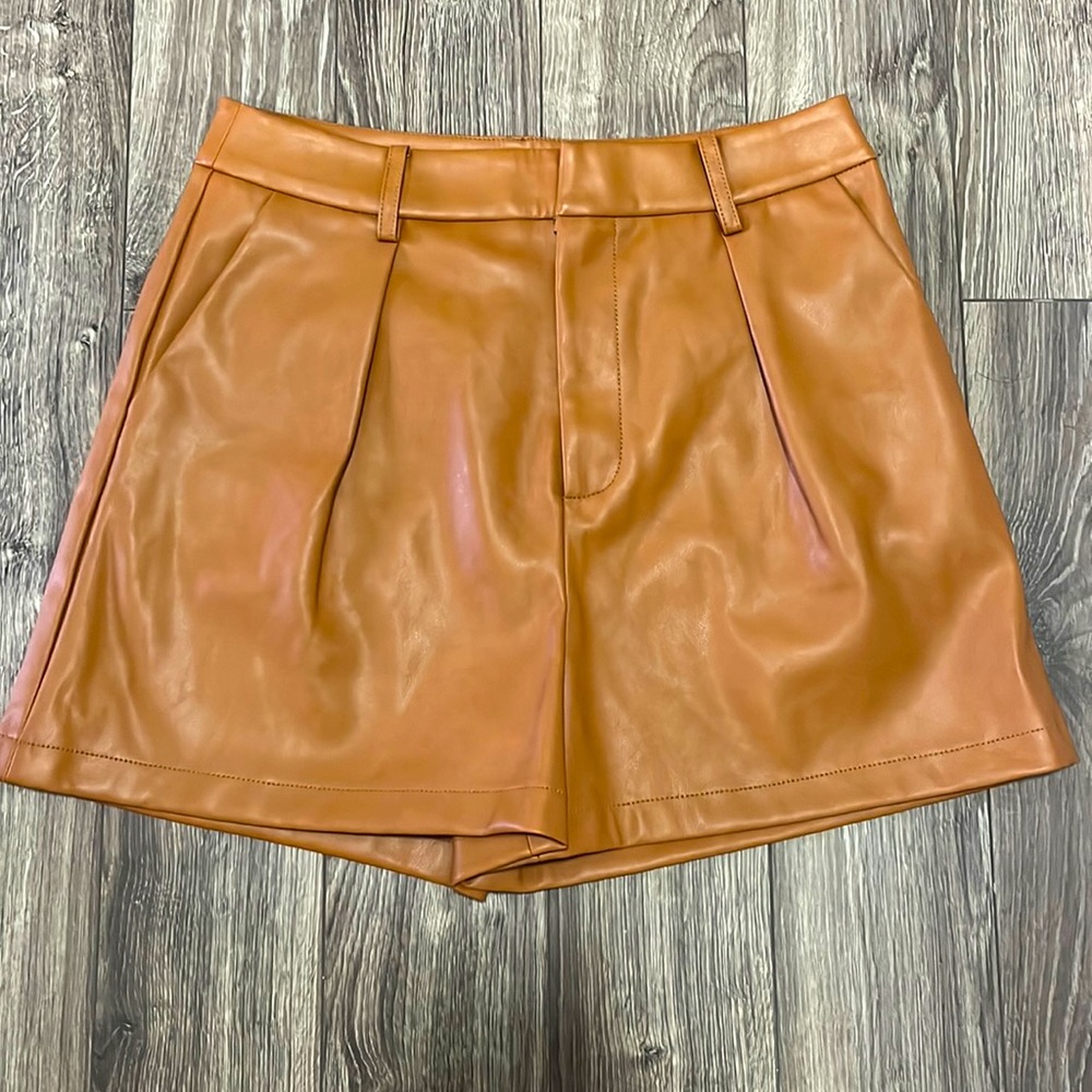 7 For All Mankind leather like shorts